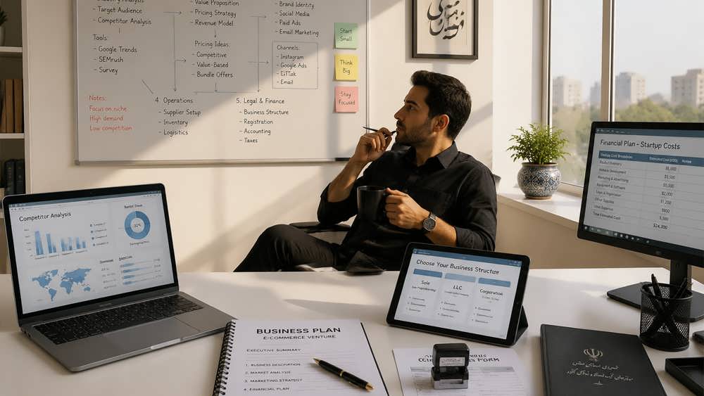 مراحل راه اندازی کسب وکار آنلاین — از تحقیقات بازار تا ثبت شرکت