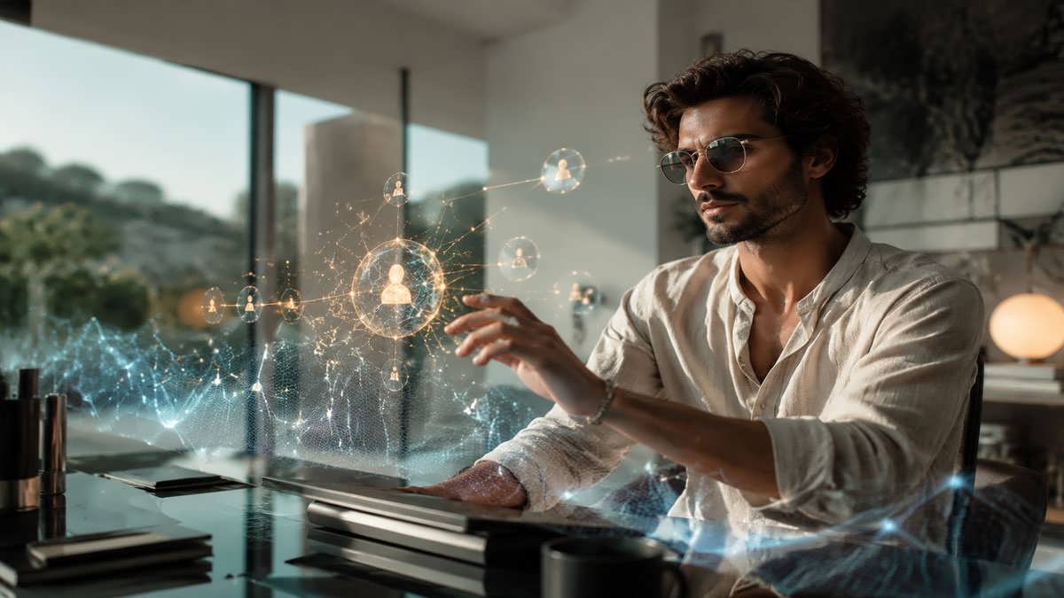 مفهوم سوشال‌فای و ترکیب شبکه‌های اجتماعی مدرن با دارایی‌های مالی دیجیتال و فناوری بلاک‌چین.